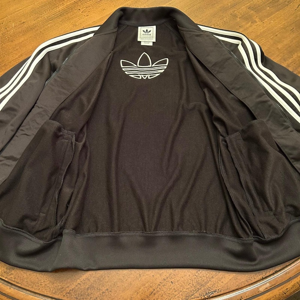 Adidas Mens Superstar Track Jacket Vintage Trefoil Logo 90's Black White Size M - Picture 11 of 16